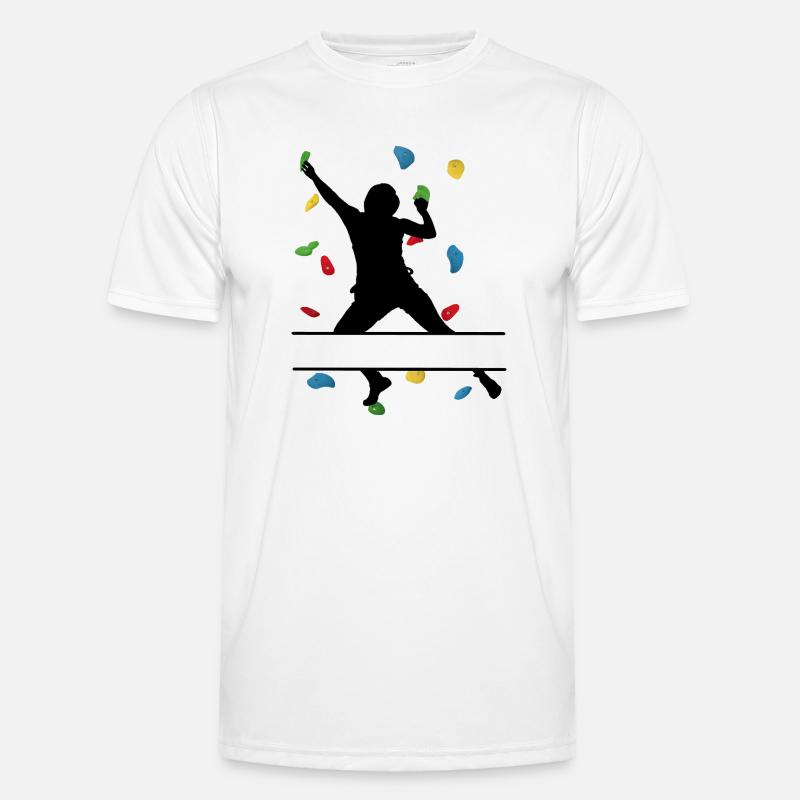 Climbing Wall Man – Custom Climber - Men's Functional T-Shirt - white