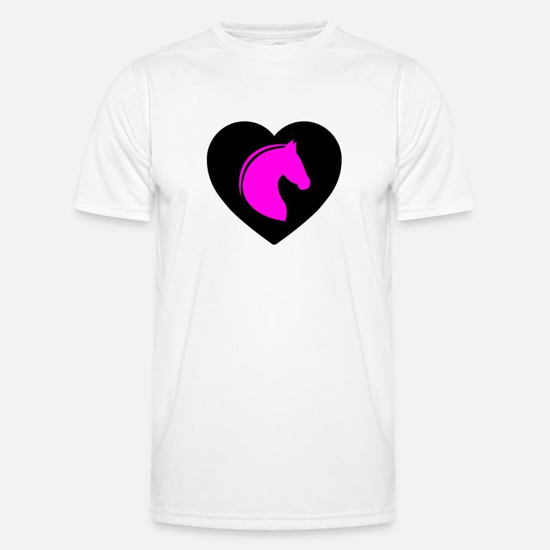 Pferde - Männer Funktions-T-Shirt - Weiß