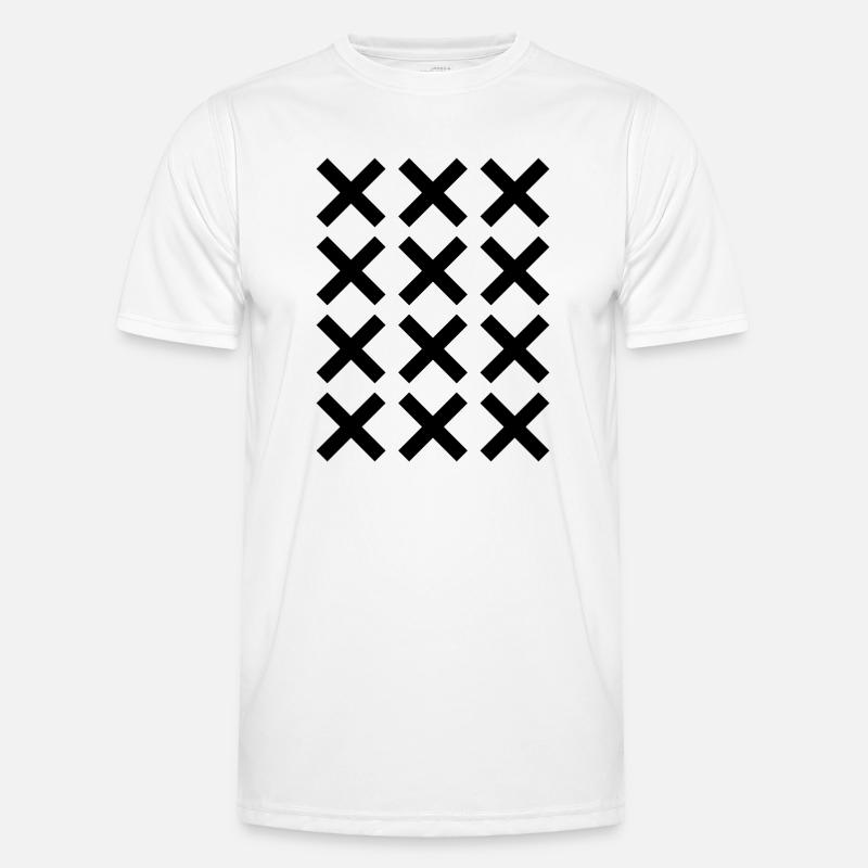 X pattern grid design - Men's Functional T-Shirt - white