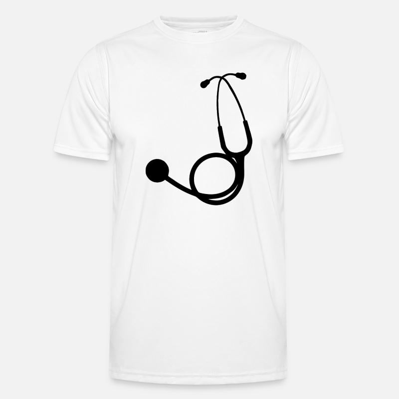 Stethoscope black - Men's Functional T-Shirt - white