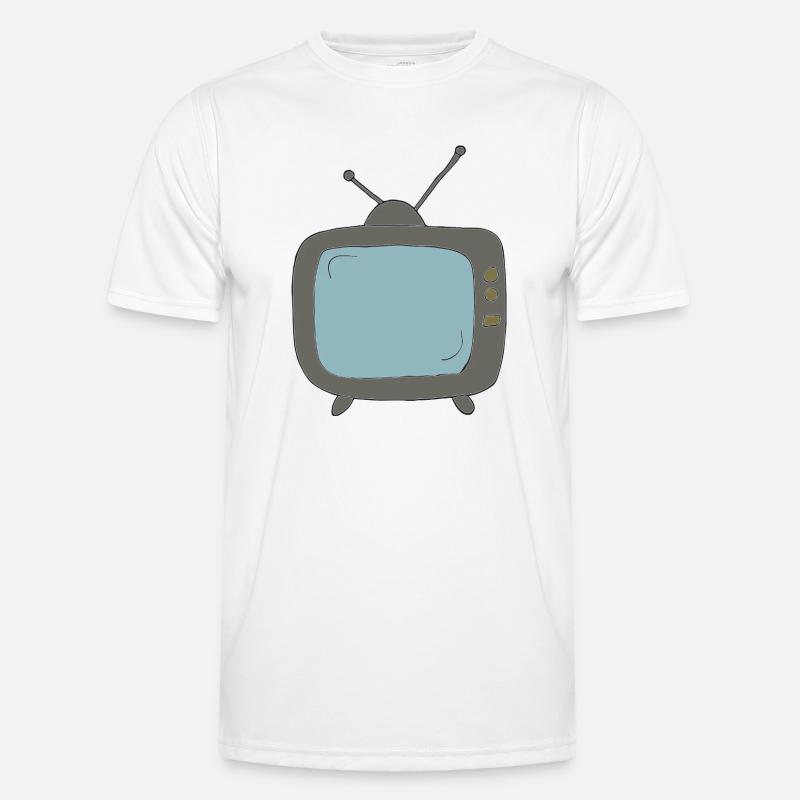 fernseher comicstyle - Männer Funktions-T-Shirt - Weiß