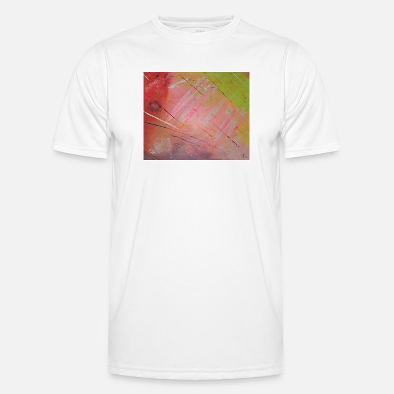 Neon Diagonal Stripe Abstract - Men's Functional T-Shirt - white