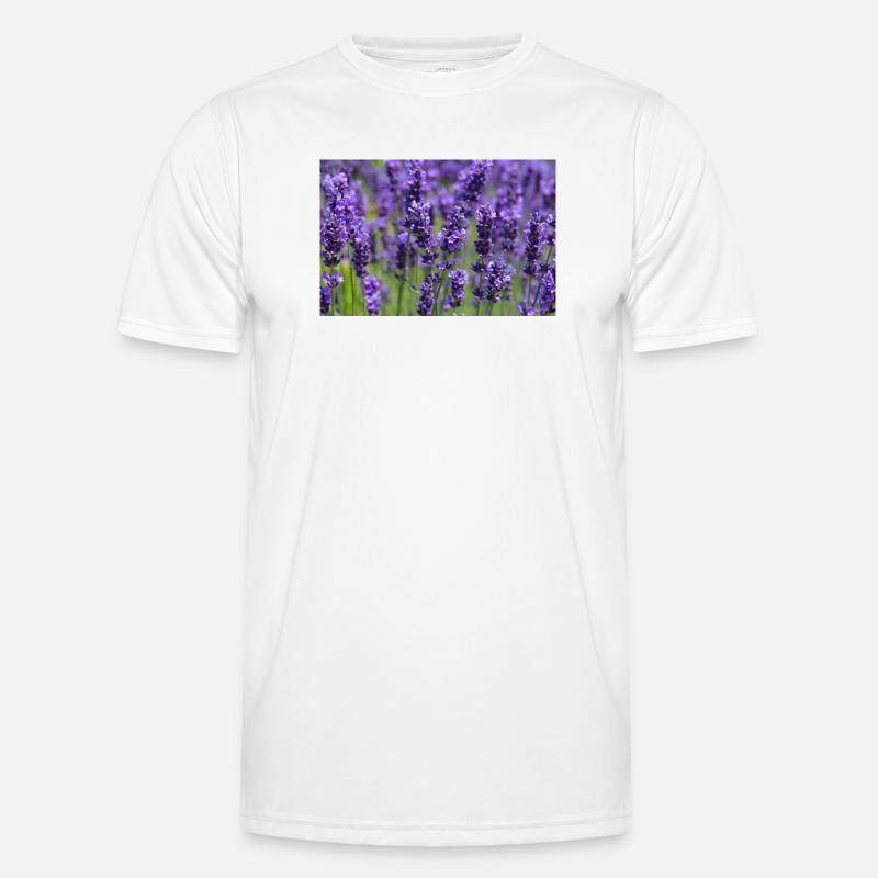 Lavendelfeld-Traumlandschaft - Männer Funktions-T-Shirt - Weiß