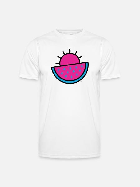 Watermelon Sun 90s Pop Art - Men's Functional T-Shirt - white