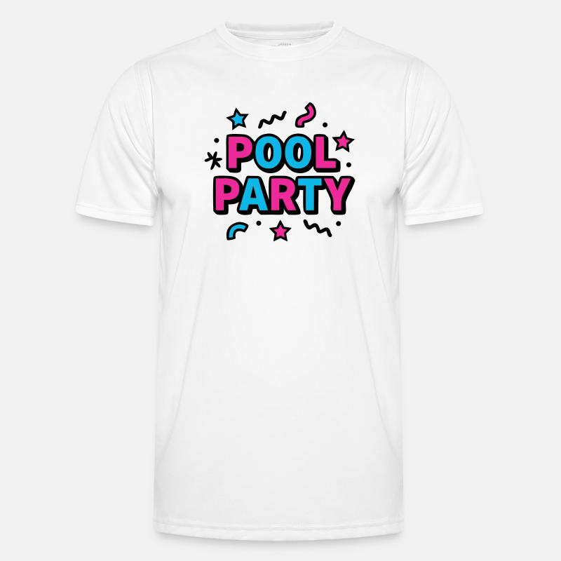 Pool Party 90s Lettering - Men's Functional T-Shirt - white