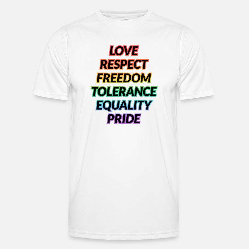 Pride Rainbow Values Tee - Men's Functional T-Shirt - white