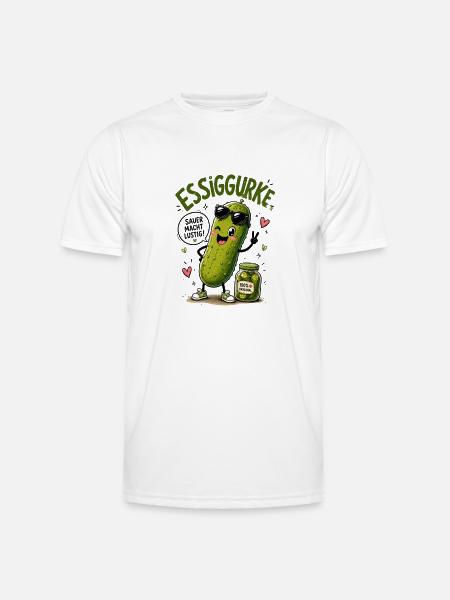 Essiggurke mit Stil - Männer Funktions-T-Shirt - Weiß