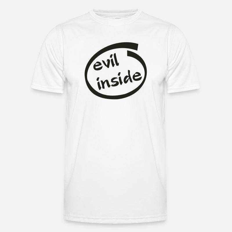 Evil Inside Ring Graphic - Men's Functional T-Shirt - white