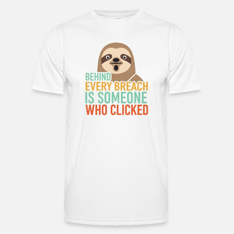 Behind Every Breach Sloth IT Security - Men's Functional T-Shirt - white