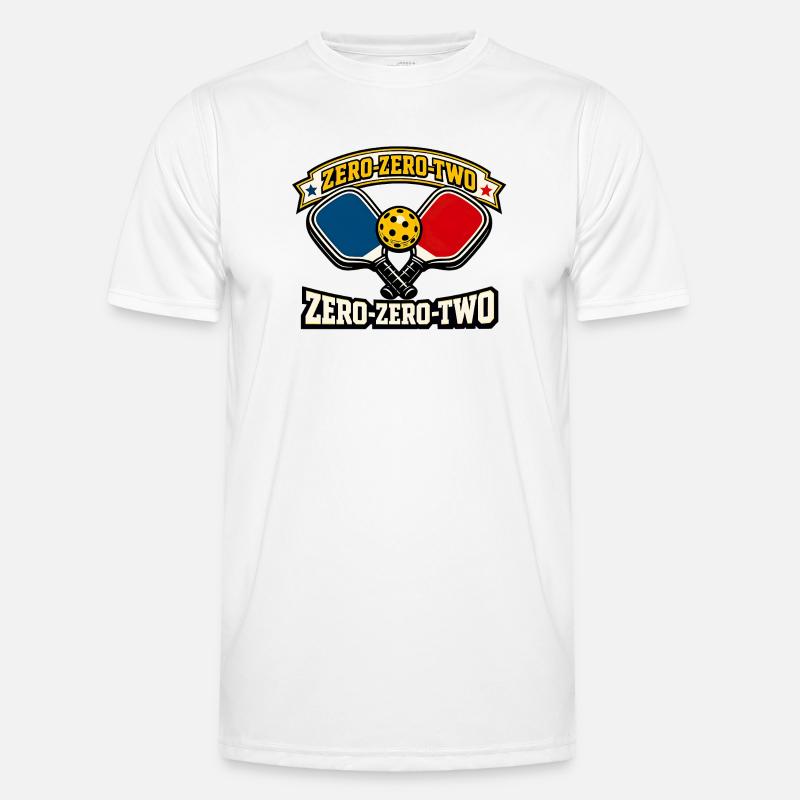 Zero-Zero-Two Paddelball Emblem - Männer Funktions-T-Shirt - Weiß