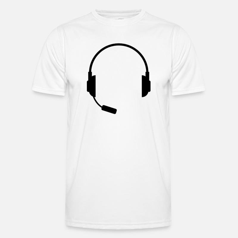 Headset With Microphone - Men's Functional T-Shirt - white