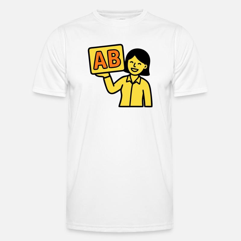 Lehrerin Grundschule ABC Vektor - Männer Funktions-T-Shirt - Weiß