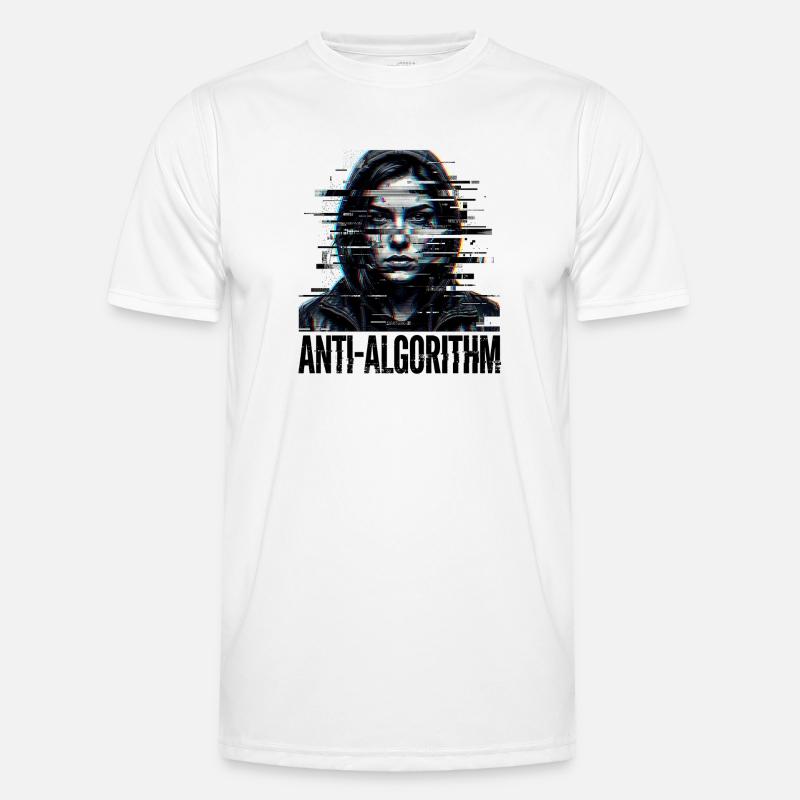 Anti Algorithm Digital - Männer Funktions-T-Shirt - Weiß