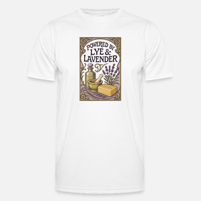Lye & Lavender | Soap boiling - Men's Functional T-Shirt - white