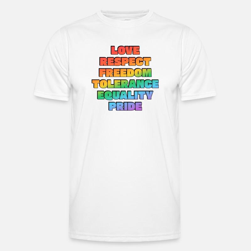Rainbow Pride Values - Men's Functional T-Shirt - white