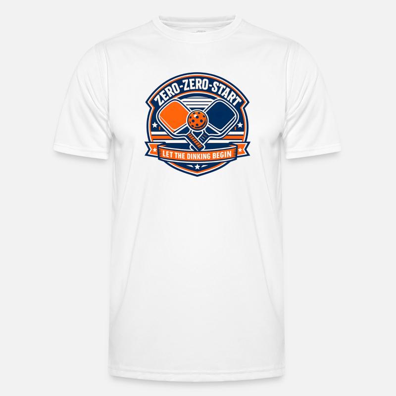 Zero-Zero-Start Drinking Badge - Men's Functional T-Shirt - white