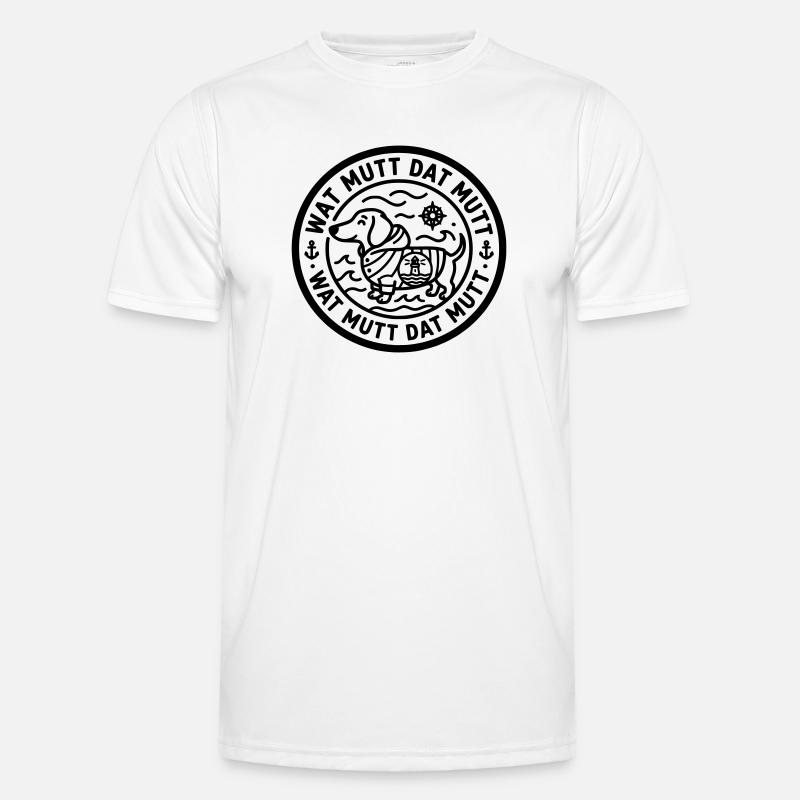 wat mutt dat mutt teckel - T-shirt sport Homme - blanc