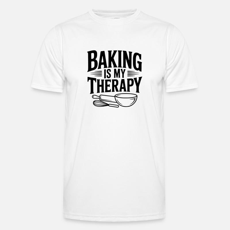 Baking Is My Therapy - Men's Functional T-Shirt - white