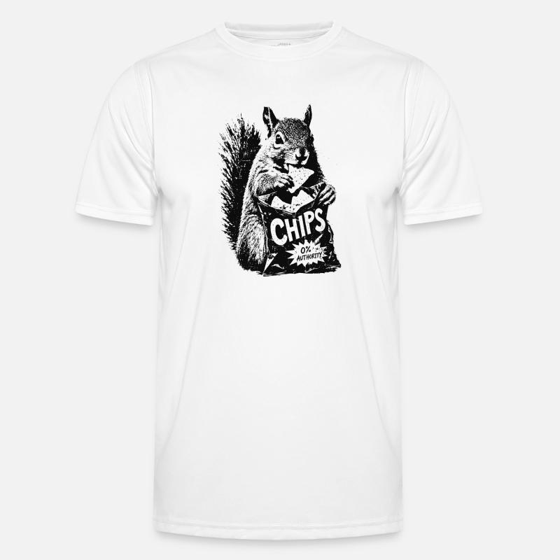 Chips Eichhörnchen - Männer Funktions-T-Shirt - Weiß