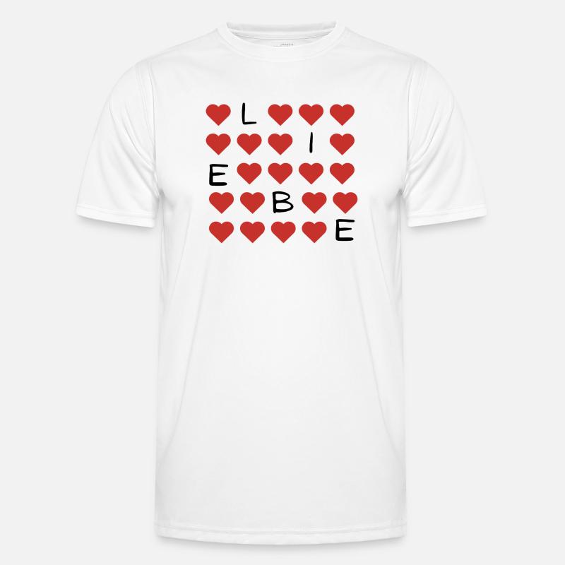 Red Heart Pattern Repeat - Men's Functional T-Shirt - white