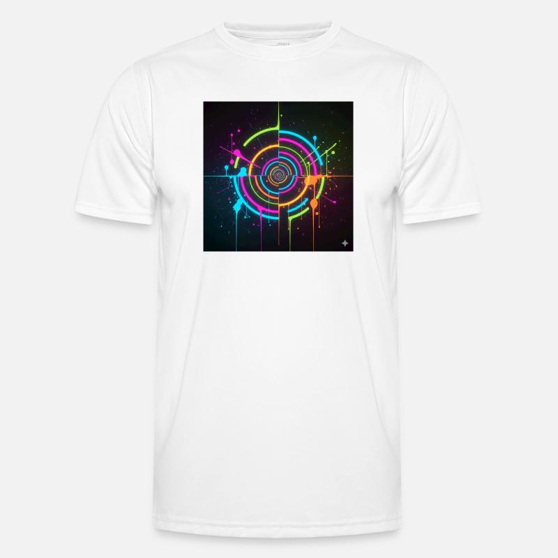 Neon Circle Splatter - Men's Functional T-Shirt - white