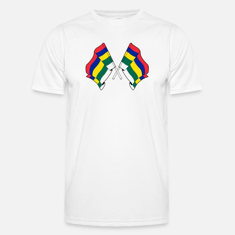 Crossed Terschelling Flags – Island Pride - Men's Functional T-Shirt - white