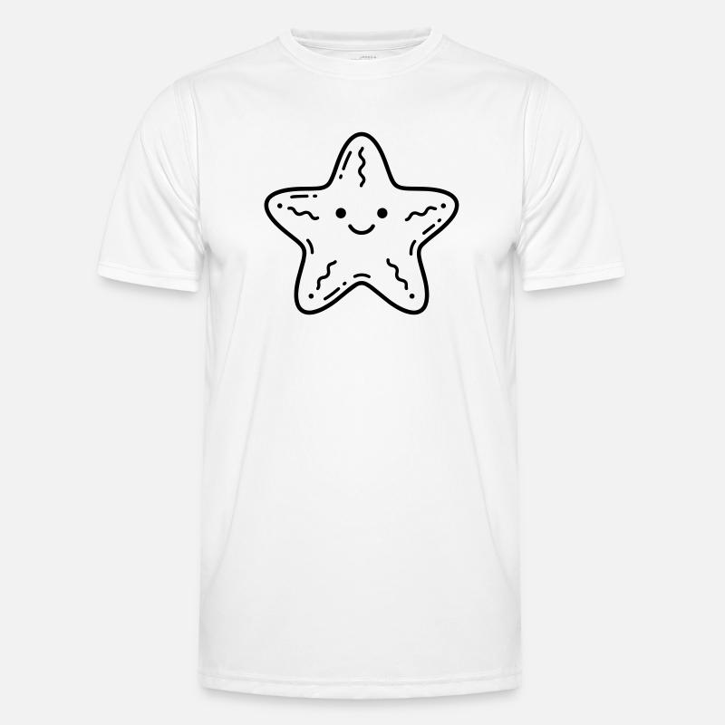 Seestern - Männer Funktions-T-Shirt - Weiß
