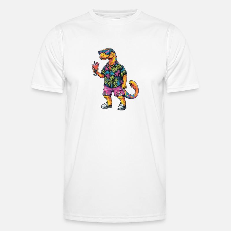 Dinosaur brontosaurus Comic Summer - Men's Functional T-Shirt - white