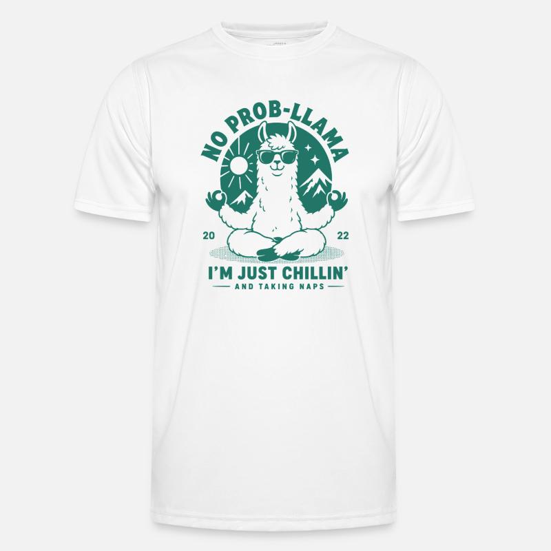 No Prob-Llama Just Chillin - Men's Functional T-Shirt - white