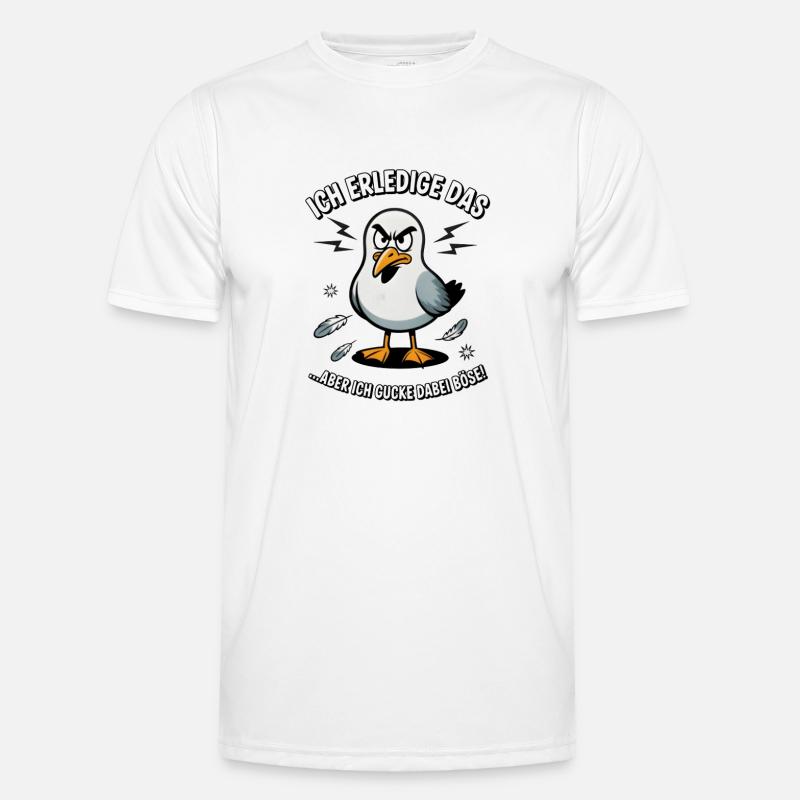 Möwe Seevogel Nen scheiss muss ich - Männer Funktions-T-Shirt - Weiß