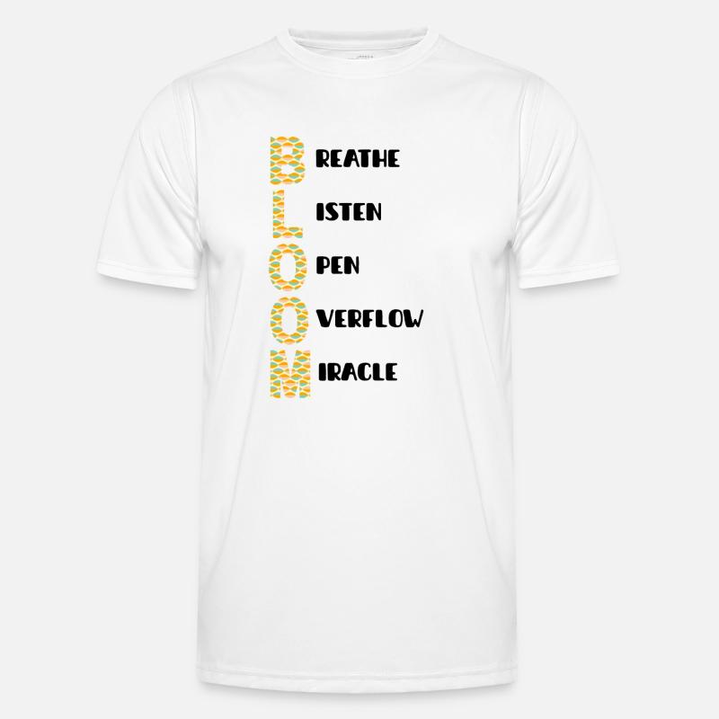 BLOOM Vertikal Musterfarben - Männer Funktions-T-Shirt - Weiß