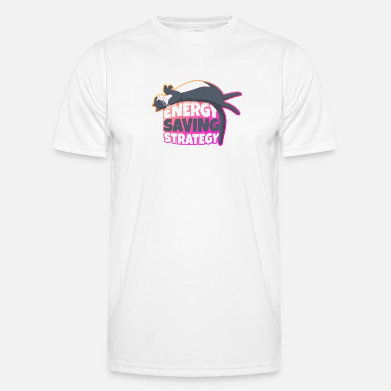 Energy Saving Strategy Cat - Men's Functional T-Shirt - white