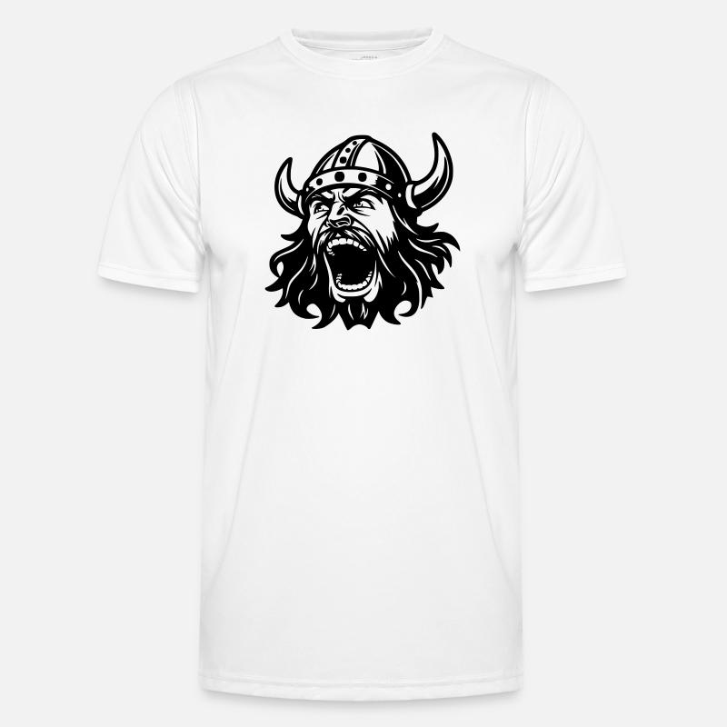 Wikinger Black Head - Männer Funktions-T-Shirt - Weiß