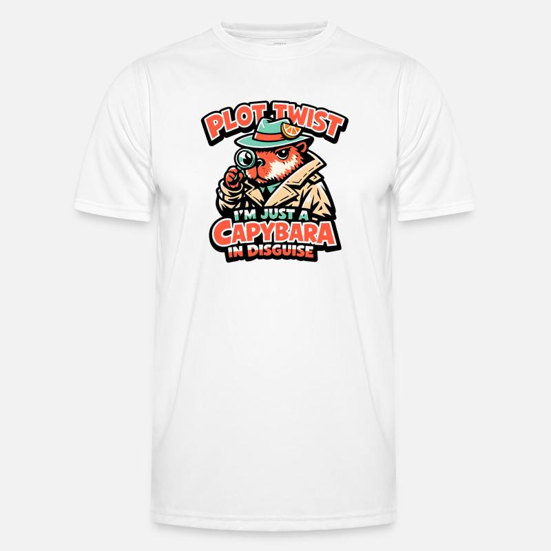 Plot Twist Capybara Detective - Men's Functional T-Shirt - white