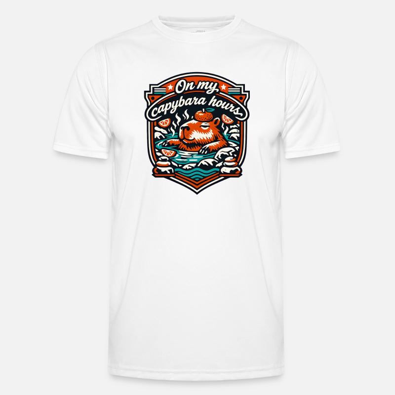 Capybara Hours Relaxation Bath - Men's Functional T-Shirt - white