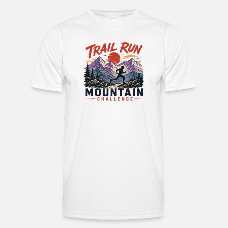 Trail Run - Mountain Challenge - Men's Functional T-Shirt - white