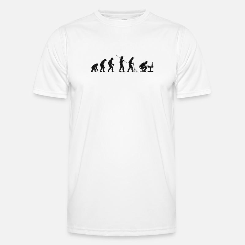 Programmierer Computerfreak Evolution - Männer Funktions-T-Shirt - Weiß