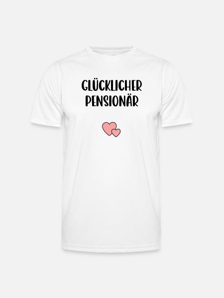 Glücklicher Pensionär Herz - Männer Funktions-T-Shirt - Weiß