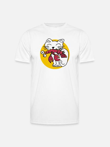 CancerCat - Männer Funktions-T-Shirt - Weiß
