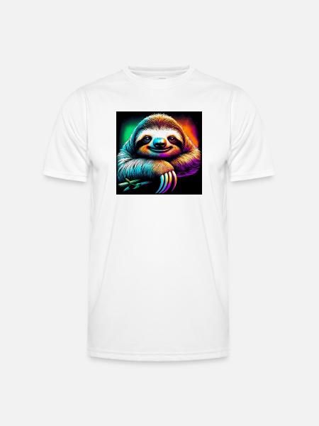 Faultier - Männer Funktions-T-Shirt - Weiß