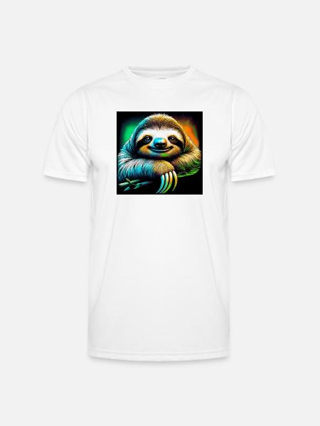 Faultier - Männer Funktions-T-Shirt - Weiß