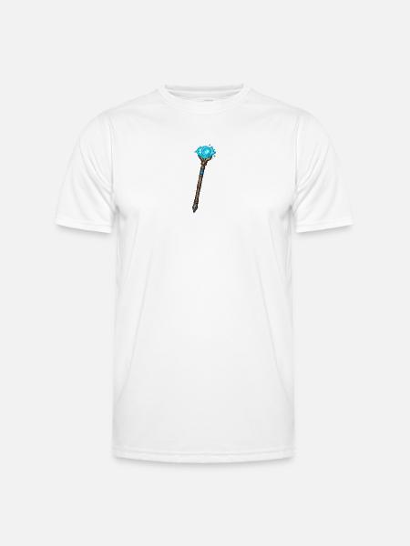 Magischer Kristallstab Blau - Männer Funktions-T-Shirt - Weiß