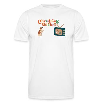 Hund vor dem Fernseher - Männer Funktions-T-Shirt - Weiß - Vorne - AI Model Male 178 dark (178cm)