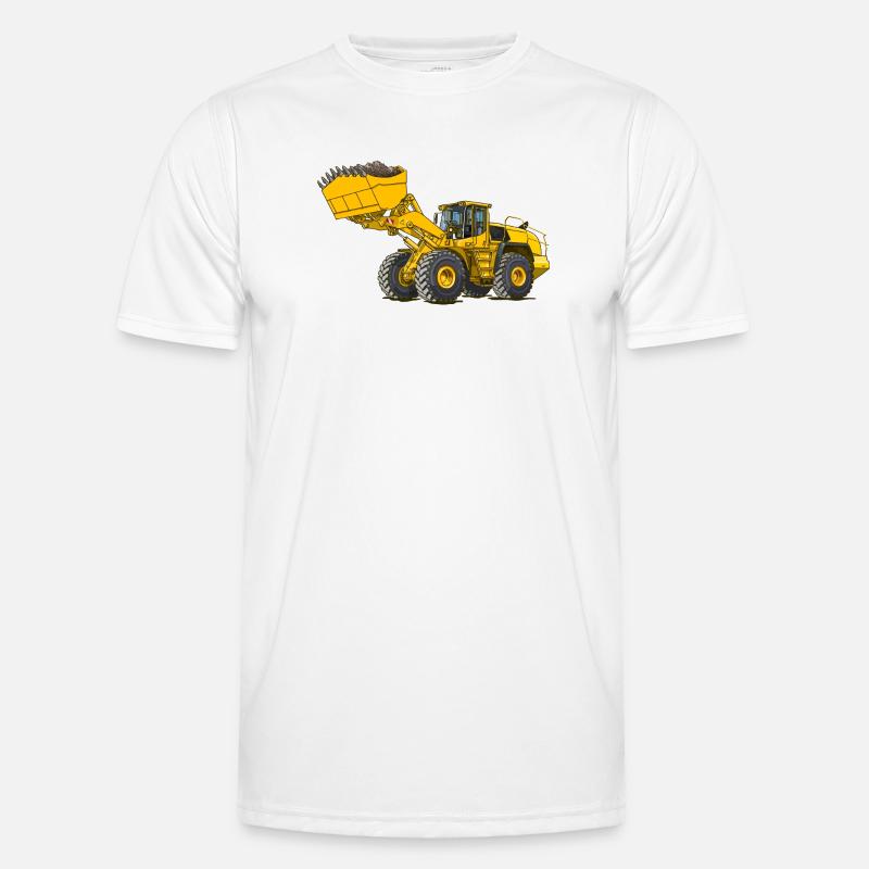 Wheel loader, construction machine - Men's Functional T-Shirt - white