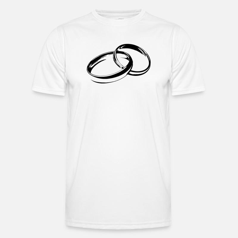 Eheringe Hochzeitsringe Trauringe - Männer Funktions-T-Shirt - Weiß