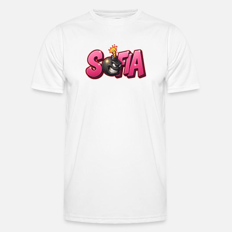 Sofia Graffiti Name Bomb Graffité 3D - Men's Functional T-Shirt - white