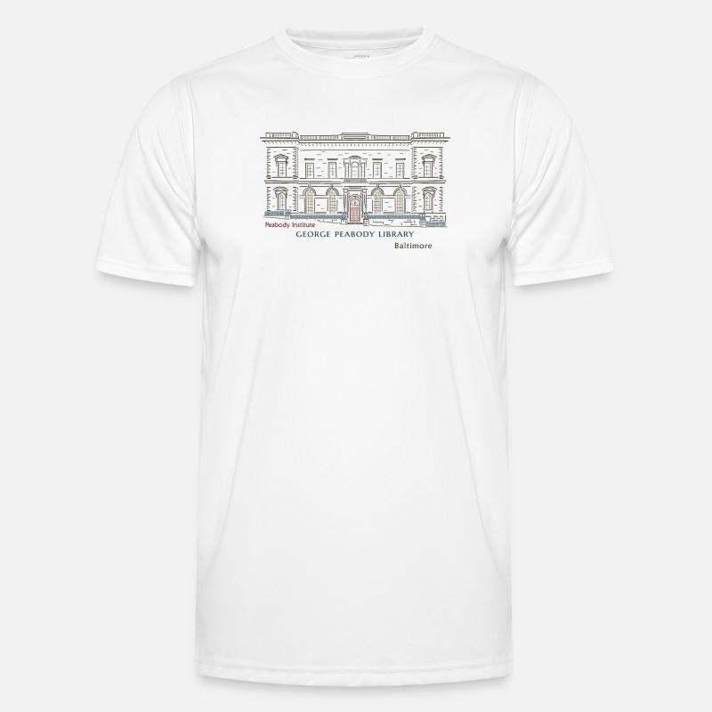 Baltimore, Hand Drawing George Peabody Library Men's Functional T-Shirt