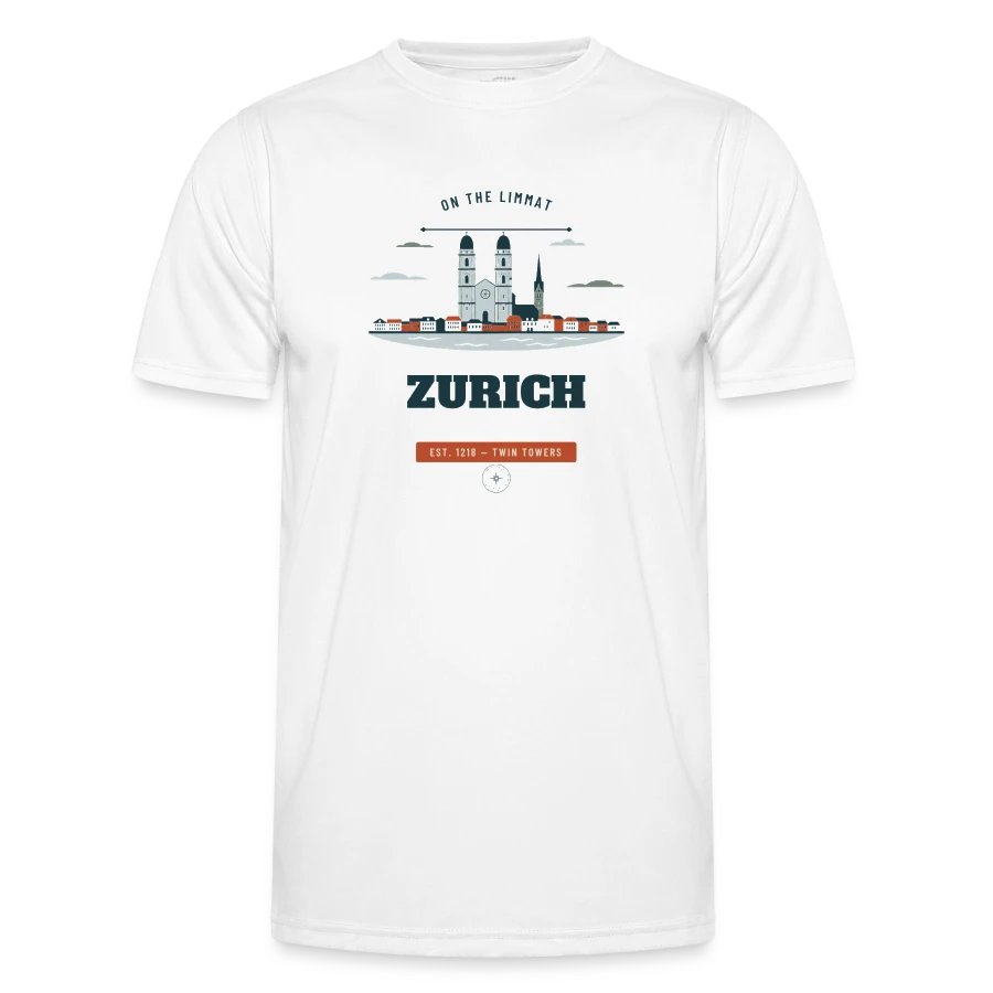 Zurich badge on a men's functional t-shirt, grenadine, front