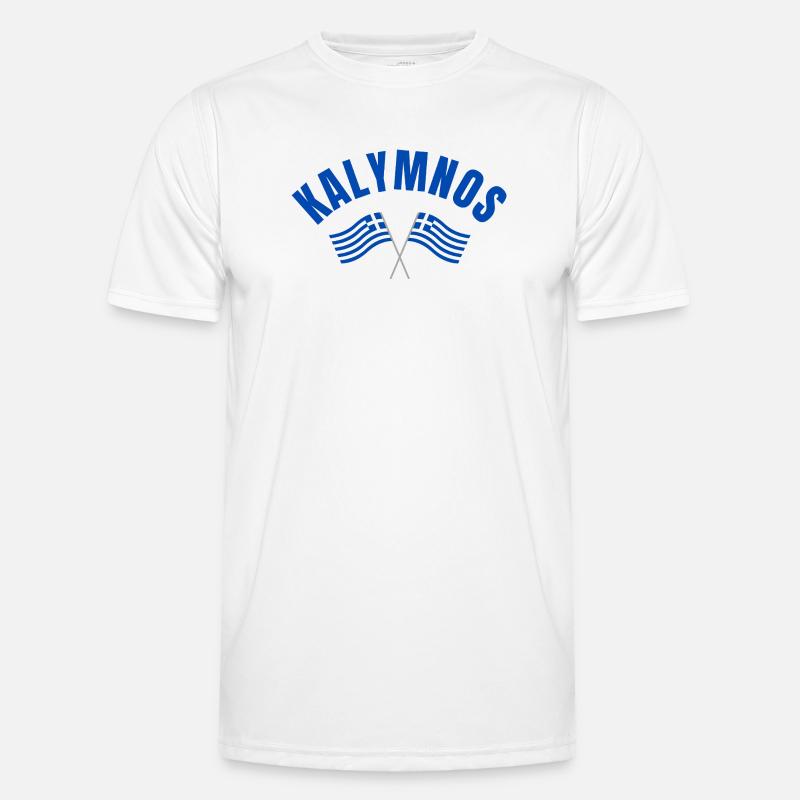 Drapeaux grecs de Kalymnos T-shirt sport Homme