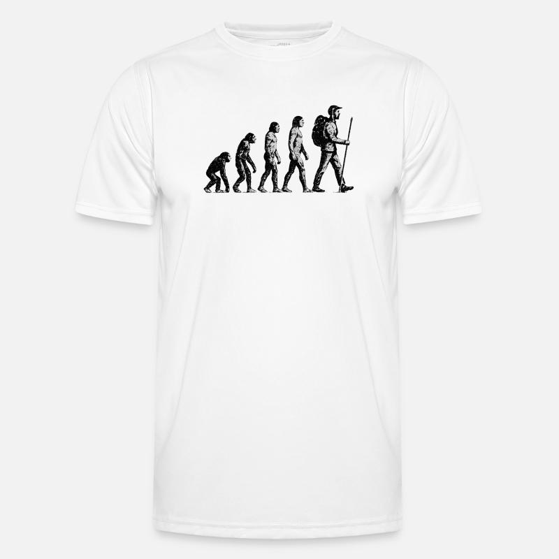 Evolution zum Wandersmann Grunge Design Männer Funktions-T-Shirt